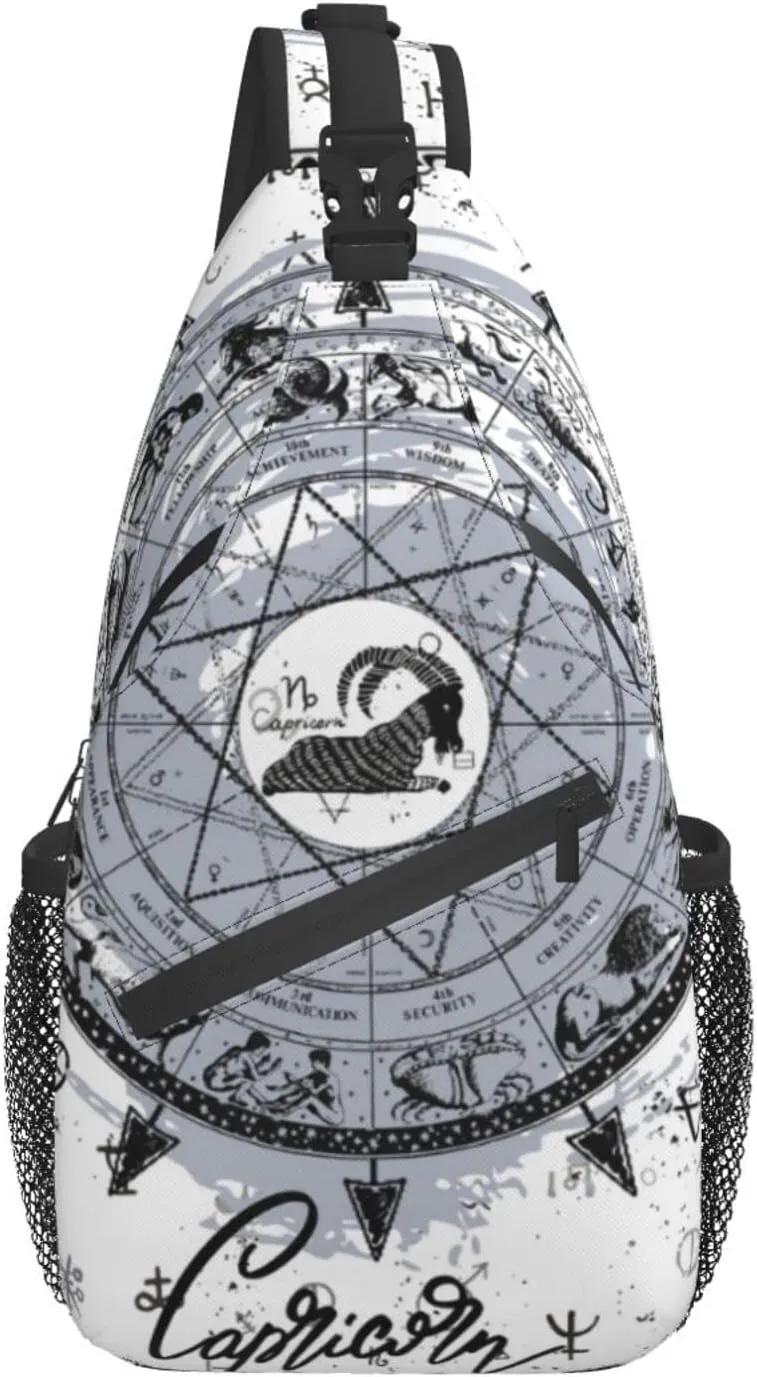 Capricorn Sling Bag Personalized Constellations Chest Bag Travel Hiking Chest Bag Daypack Outdoor Sports Bag For Women Men