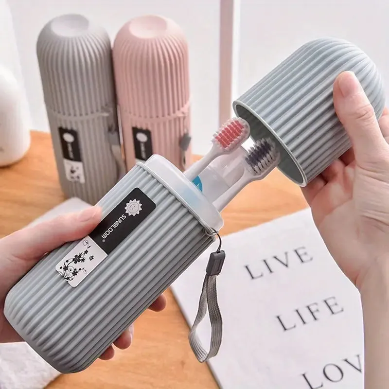 Capsule Shape Travel Brush Case - Random Colour