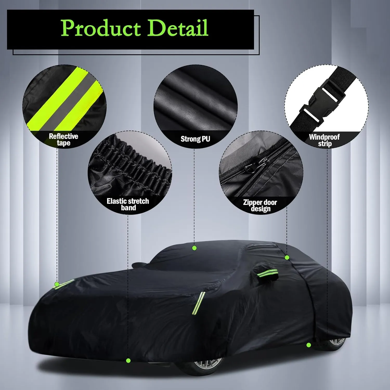 Car Cover Custom Fit for 1998-2025 Porsche 911 (991/992/996/997 Series) Carrera 4S/Turbo/Carrera, Waterproof All Weather Full Exterior Cover Rain Sun Protector with Door Zipper