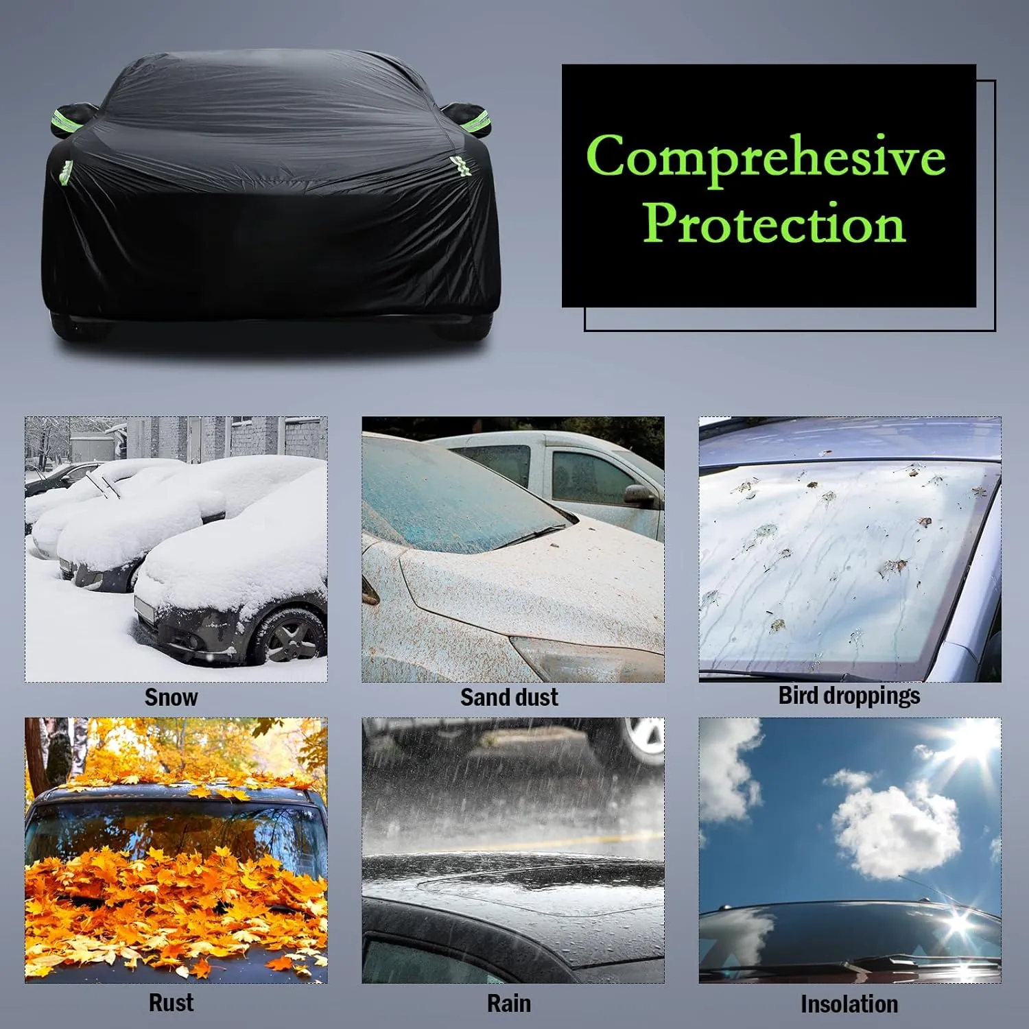 Car Cover Custom Fit for 1998-2025 Porsche 911 (991/992/996/997 Series) Carrera 4S/Turbo/Carrera, Waterproof All Weather Full Exterior Cover Rain Sun Protector with Door Zipper