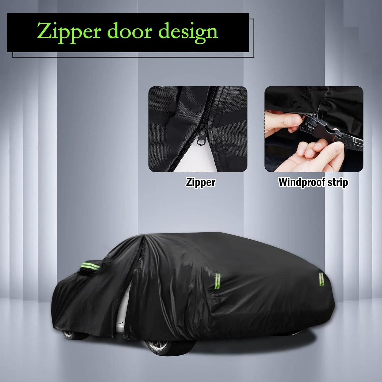 Car Cover Custom Fit for 1998-2025 Porsche 911 (991/992/996/997 Series) Carrera 4S/Turbo/Carrera, Waterproof All Weather Full Exterior Cover Rain Sun Protector with Door Zipper