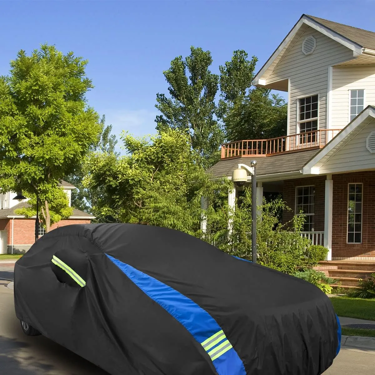 Car Cover Custom Fit for Honda Civic Sedan, Waterproof All Weather Full Exterior Cover Rain Snow UV Protection Outdoor Cover with Side Door Zipper Design