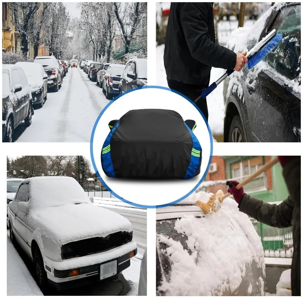Car Cover Custom Fit for Honda Civic Sedan, Waterproof All Weather Full Exterior Cover Rain Snow UV Protection Outdoor Cover with Side Door Zipper Design