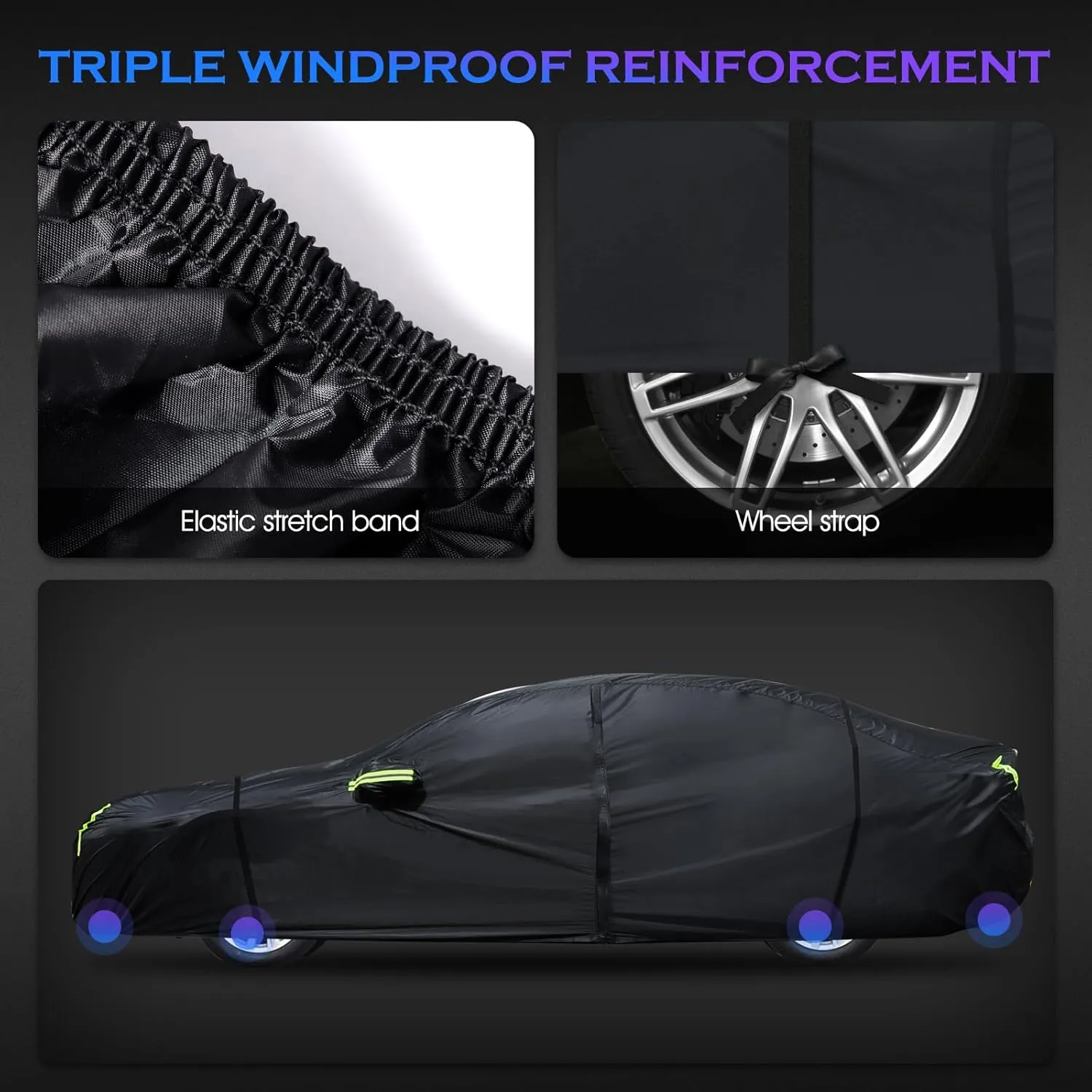 Car Cover Custom Fit for Toyota Corolla 2000-2025,6 Layers Truck Cover Waterproof All Weather for Automobiles,Outdoor Full Exterior Cover,Rain, Sun, Wind Protection,Black