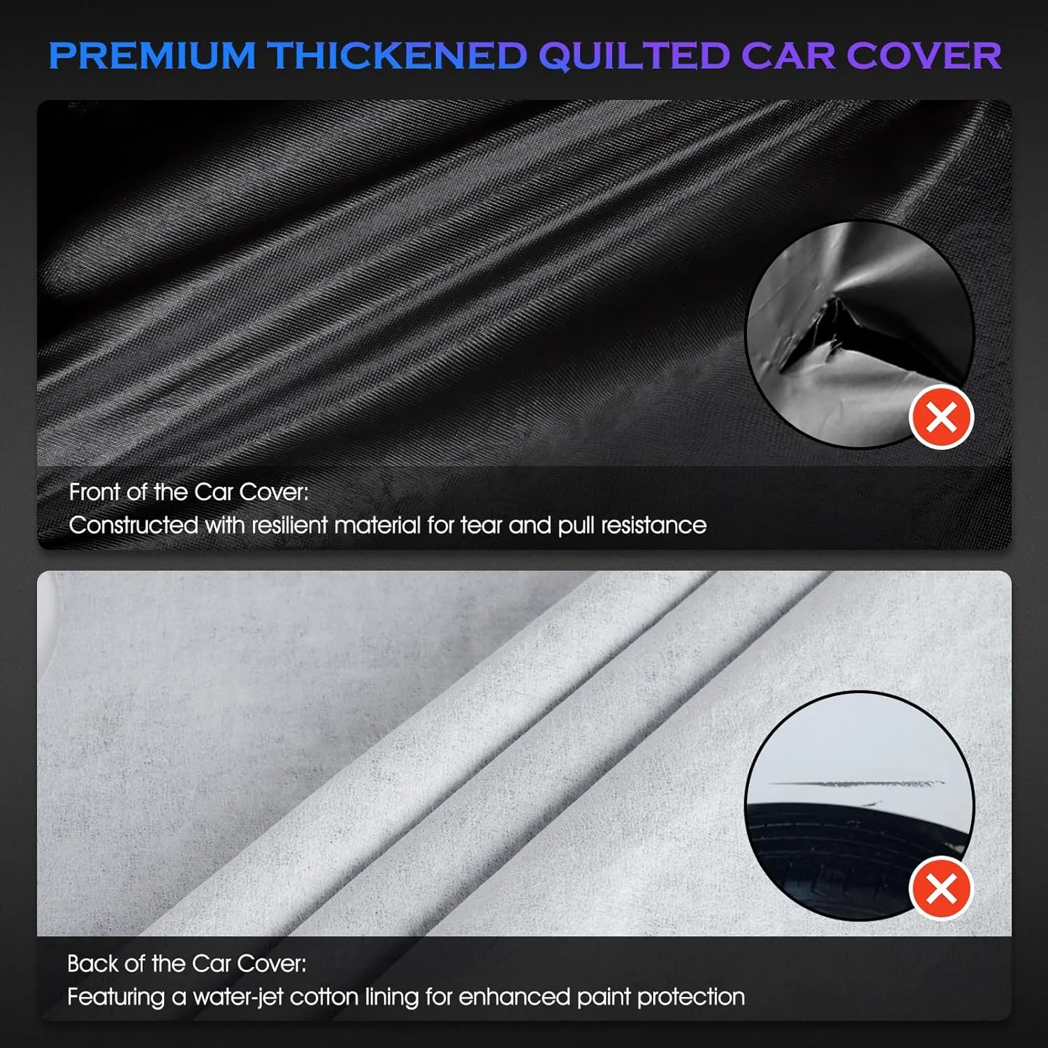 Car Cover Custom Fit for Toyota Corolla 2000-2025,6 Layers Truck Cover Waterproof All Weather for Automobiles,Outdoor Full Exterior Cover,Rain, Sun, Wind Protection,Black