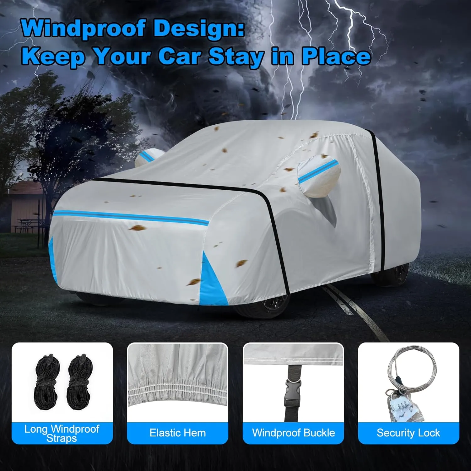 Car Cover for 1984-1996 Corvette C4, Waterproof Custom-fit Sun Rain Dust Snow All Weather Protection Outdoor C4 Full Car Cover with Door Zipper and Cotton Lining-Grey