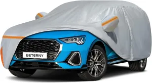 Car Cover for 2012-2025 Audi Q3/RS Q3, Waterproof Custom-fit All Weather Sun Rain UV Dust Snow Protection Outdoor Q3 Full Car Cover with Door Zipper and Cotton Lining-Gray