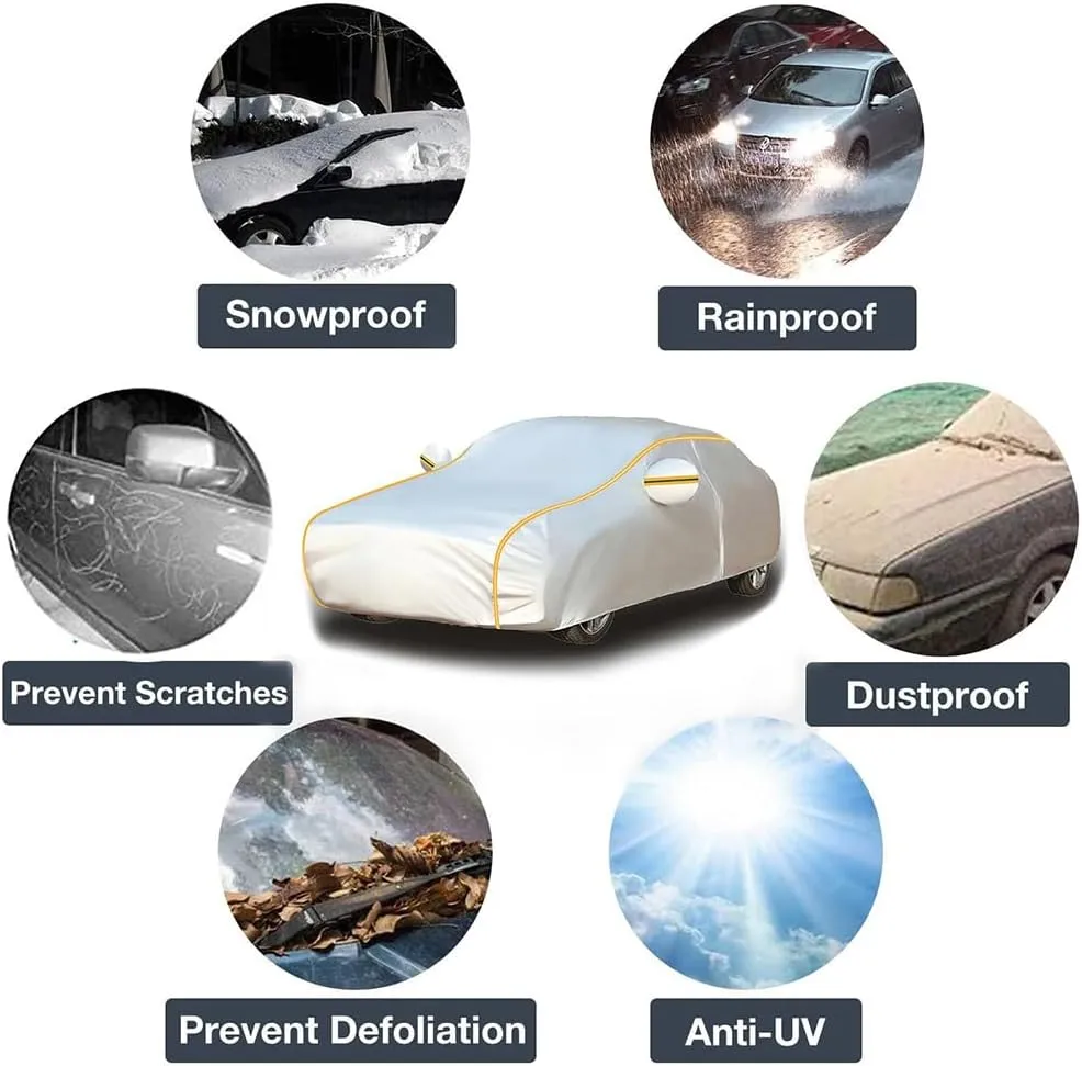 Car Cover for Daimler Double Six Sovereign SP XJ Series,Full Car Covers All Weather Outdoor Cover Four-Season Protection Strips Car Tarpaulin Exterior Accessories,F