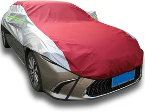 Car Cover for Golf MK3(1991-1999), Windproof Scratch-Proof Anti-uv Windshield Protection, Oxford Cloth auto Waterproof and Durable Tarpaulin (Color : Red Silver)