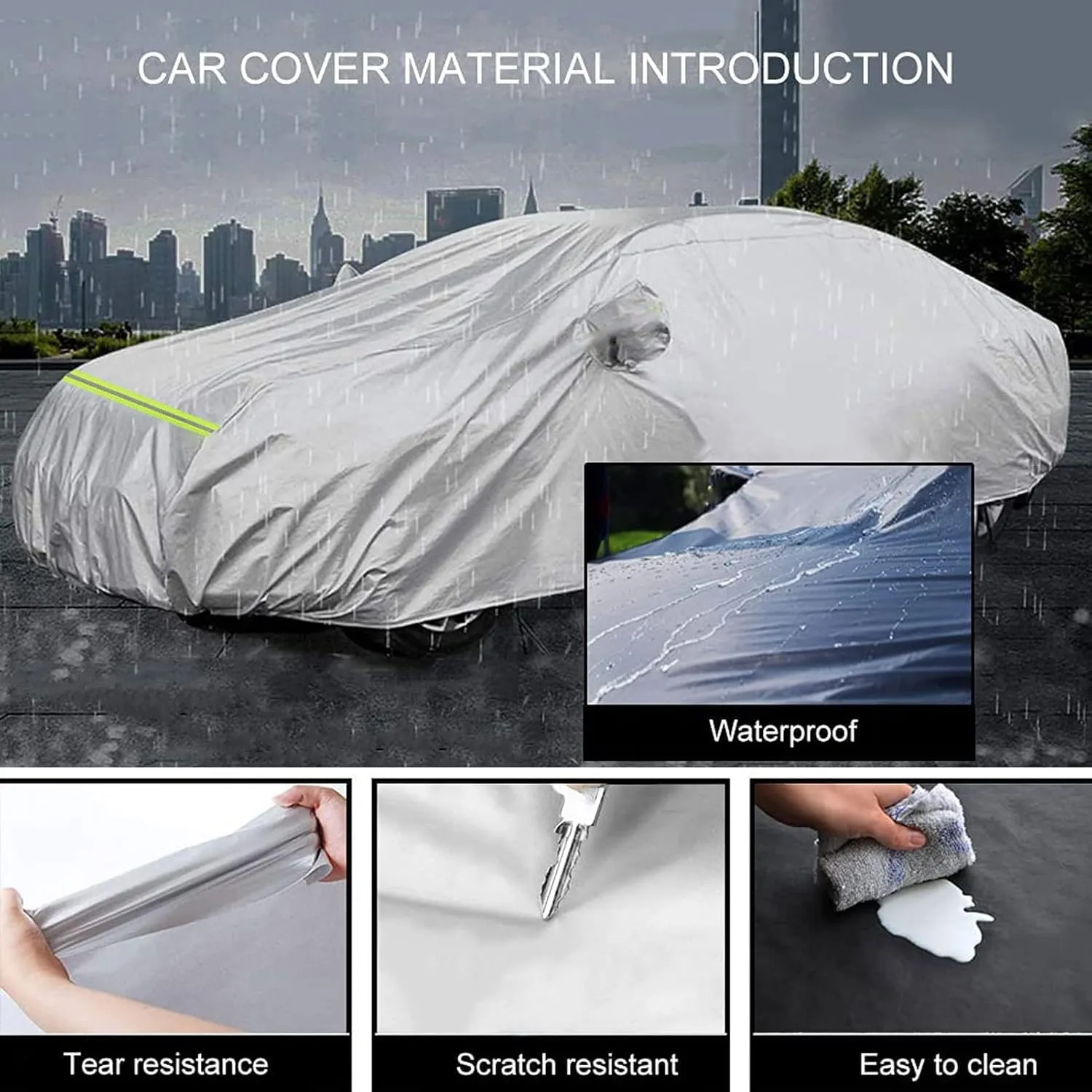 Car Cover is waterproof all-weather, wind, snow, ultraviolet rays, bird droppings, not easy to break, safe parking at night, compatible with Daimler V8-250 Xj Series Xj12 ( Color : A , Size : Xj12 )
