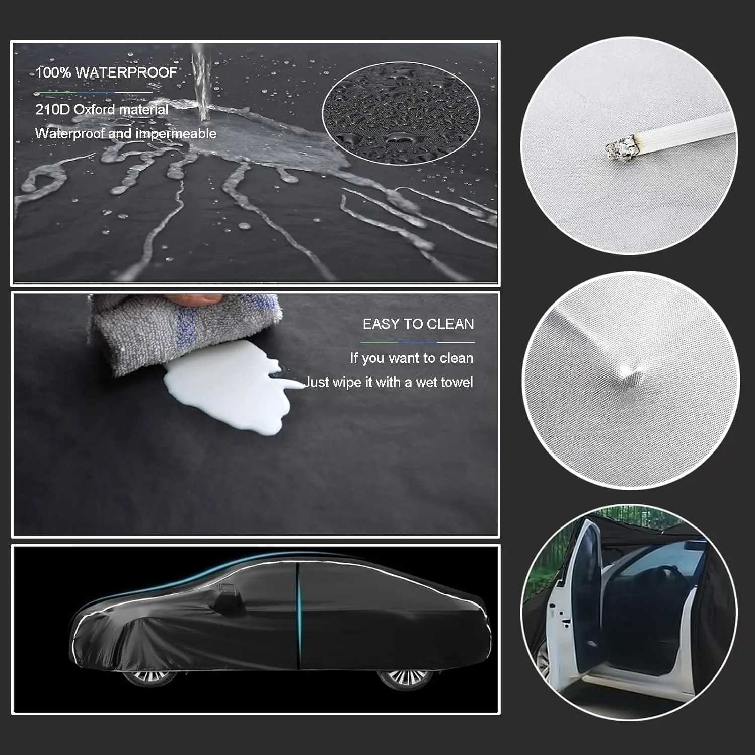 Car Cover is waterproof all-weather, wind, snow, ultraviolet rays, bird droppings, not easy to break, safe parking at night, compatible with Daimler V8-250 Xj Series Xj12 ( Color : A , Size : Xj12 )