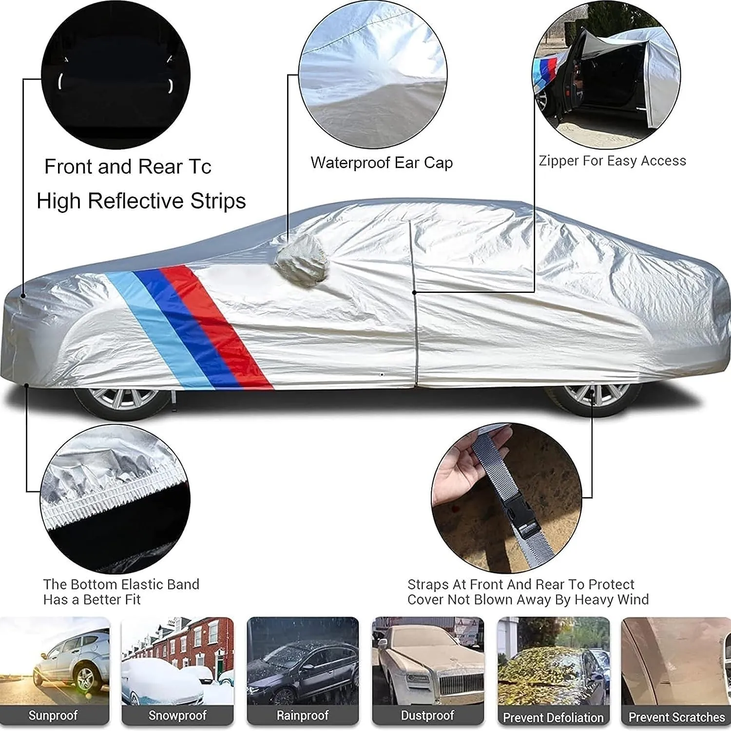 Car Cover Waterproof Compatible with Ligier DUE Hatchback 2013 Outdoor Car Covers All Weather Waterproof Breathable Large Car Cover with Zipper,Custom Full Car Cover,for Snow Rain Dust Protection ( Co