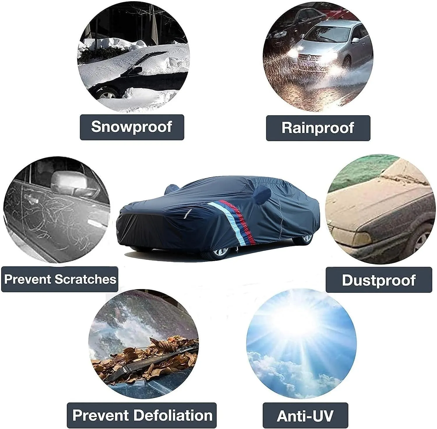 Car Cover Waterproof Compatible with Ligier DUE Hatchback 2013 Outdoor Car Covers All Weather Waterproof Breathable Large Car Cover with Zipper,Custom Full Car Cover,for Snow Rain Dust Protection ( Co