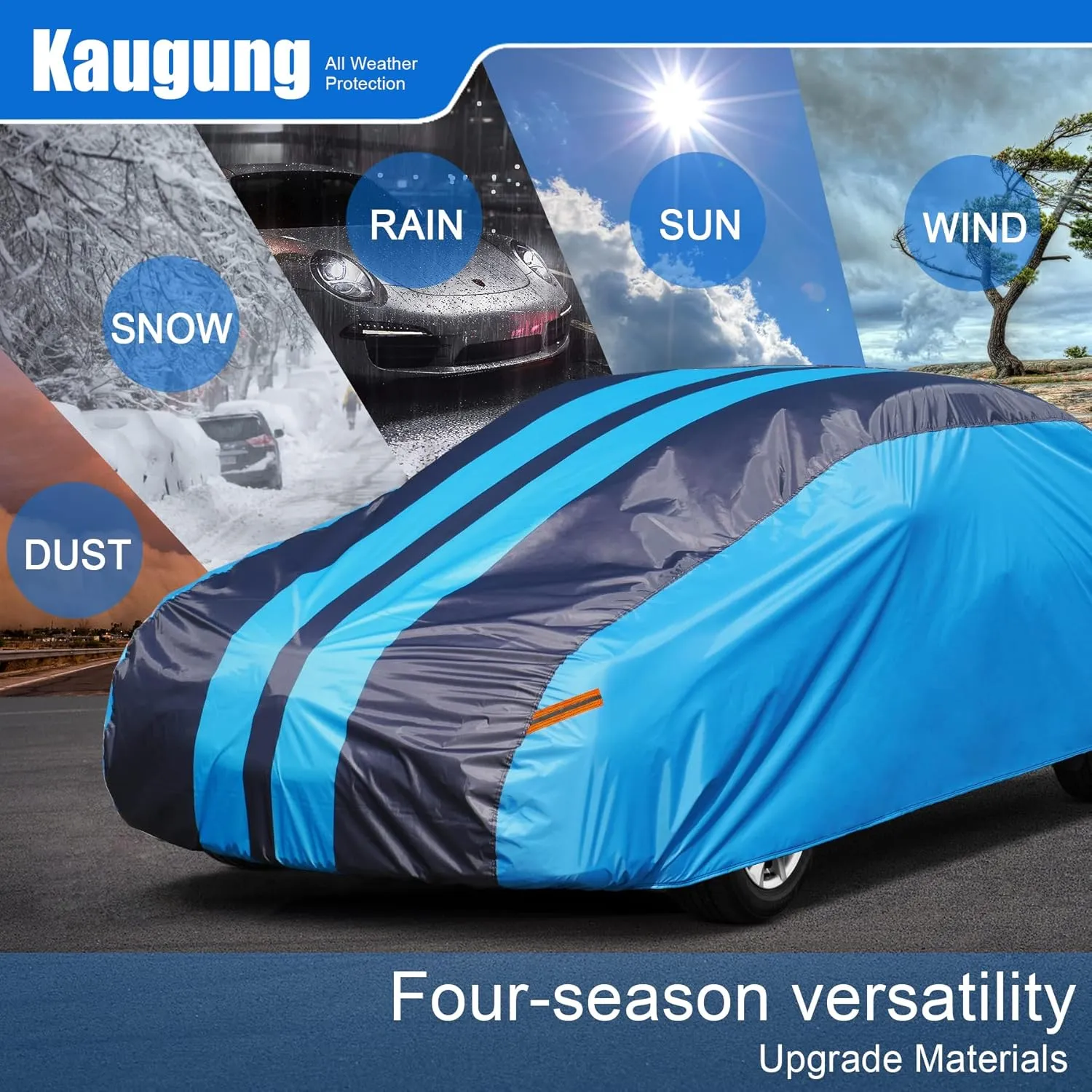 Car Cover Waterproof Custom Fit Chrysler 300（2004-2025）, Full Exterior Cover for Automobiles Lightweight Resistant Outdoor Sun UV Rain Dust Snow Wind Protection.