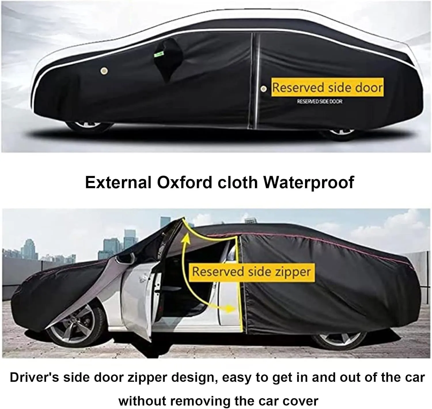 Car Cover Waterproof for Ligier JS50 Hatchback (2013-2018), Outdoor Car Cover with Cotton Lining and Zipper, Full Car Covers Waterproof Breathable Large Car Cover Custom Dustproof Scratchproof (Color