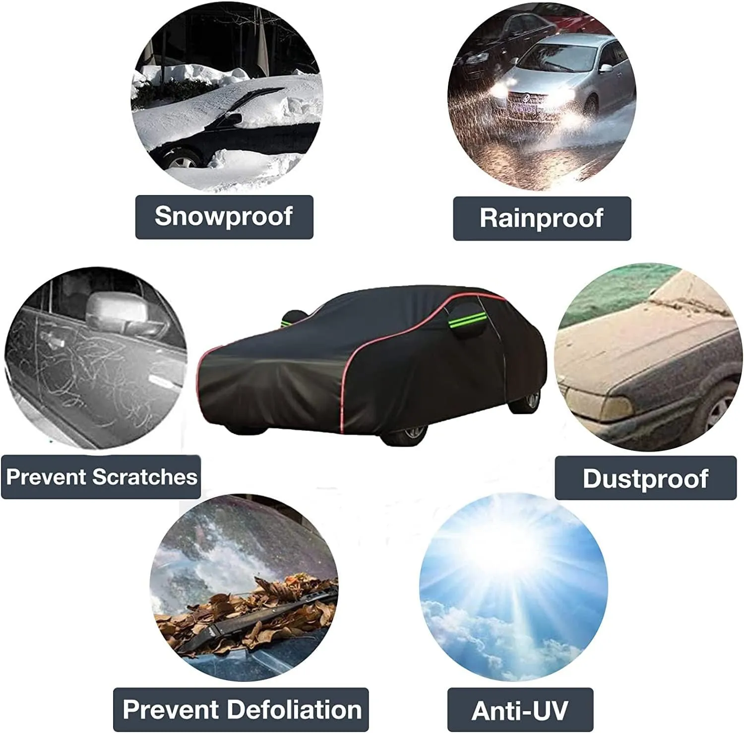 Car Cover Waterproof for Ligier JS50 Hatchback (2013-2018), Outdoor Car Cover with Cotton Lining and Zipper, Full Car Covers Waterproof Breathable Large Car Cover Custom Dustproof Scratchproof (Color