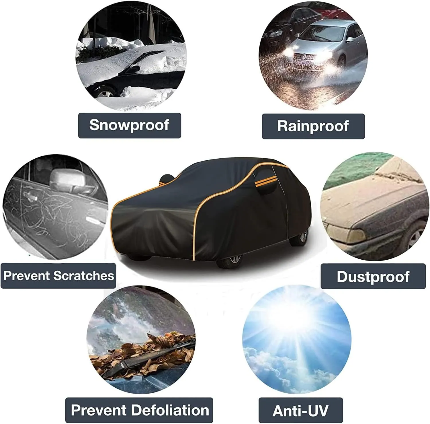 Car Cover Waterproof for Ligier JS50 Hatchback (2013-2018), Outdoor Car Covers Waterproof Breathable Large Car Cover with Zipper, Custom Full Car Cover Dustproof Scratchproof Sun-Resistant(Color:1,Siz