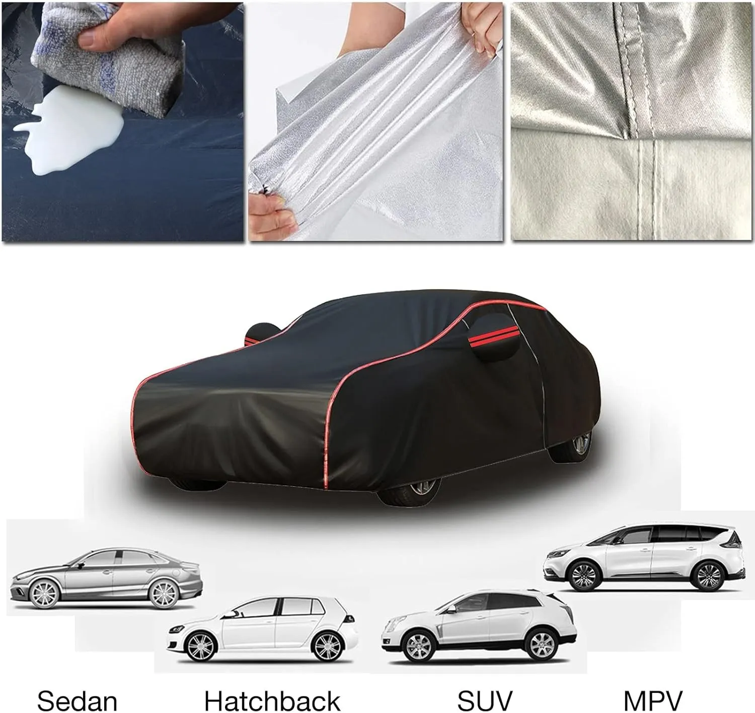 Car Cover Waterproof for Ligier JS50 Hatchback (2013-2018), Outdoor Car Covers Waterproof Breathable Large Car Cover with Zipper, Custom Full Car Cover Dustproof Scratchproof Sun-Resistant(Color:1,Siz