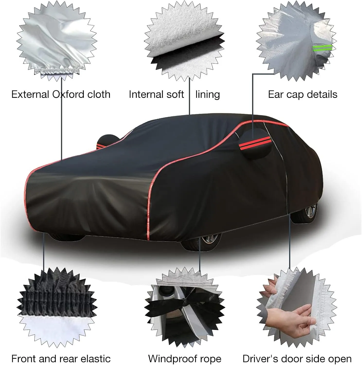 Car Cover Waterproof for Ligier JS50 Hatchback (2013-2018), Outdoor Car Covers Waterproof Breathable Large Car Cover with Zipper, Custom Full Car Cover Dustproof Scratchproof Sun-Resistant(Color:1,Siz