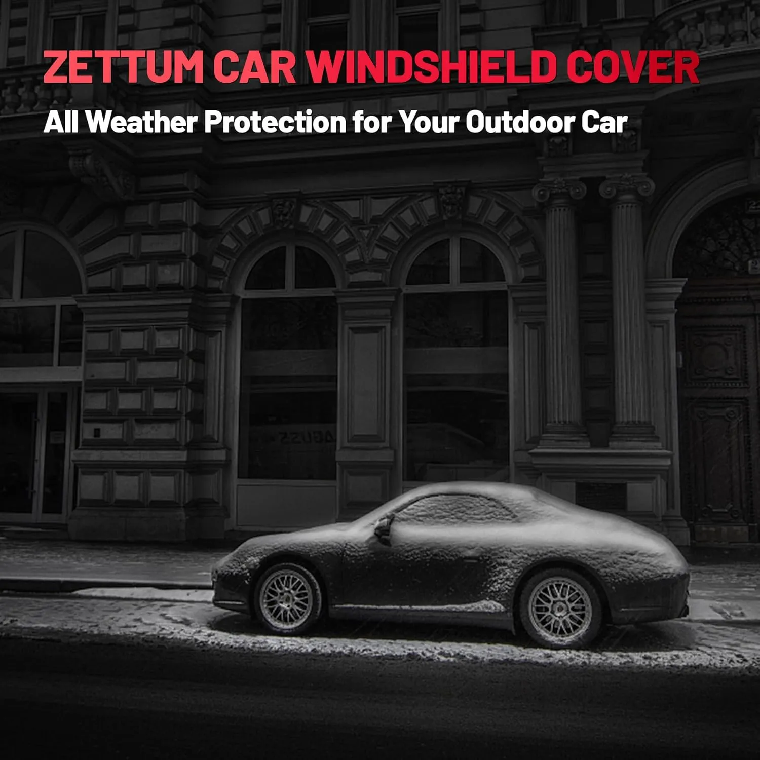 Car Windshield with Tow Mirror Cover - 600D Windshield Cover for Ice and Snow Windproof & Heavy Duty, Winter Frost Hail Protector for Pickup, Truck, SUV, Van and MPV with Large Mirror Models