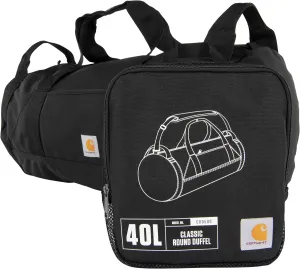Carhartt Classic Round Duffel with Utility Pouch, Heavy-Duty, Water-Resistant Packable Gear Bag for Jobsite, Gym, and Travel