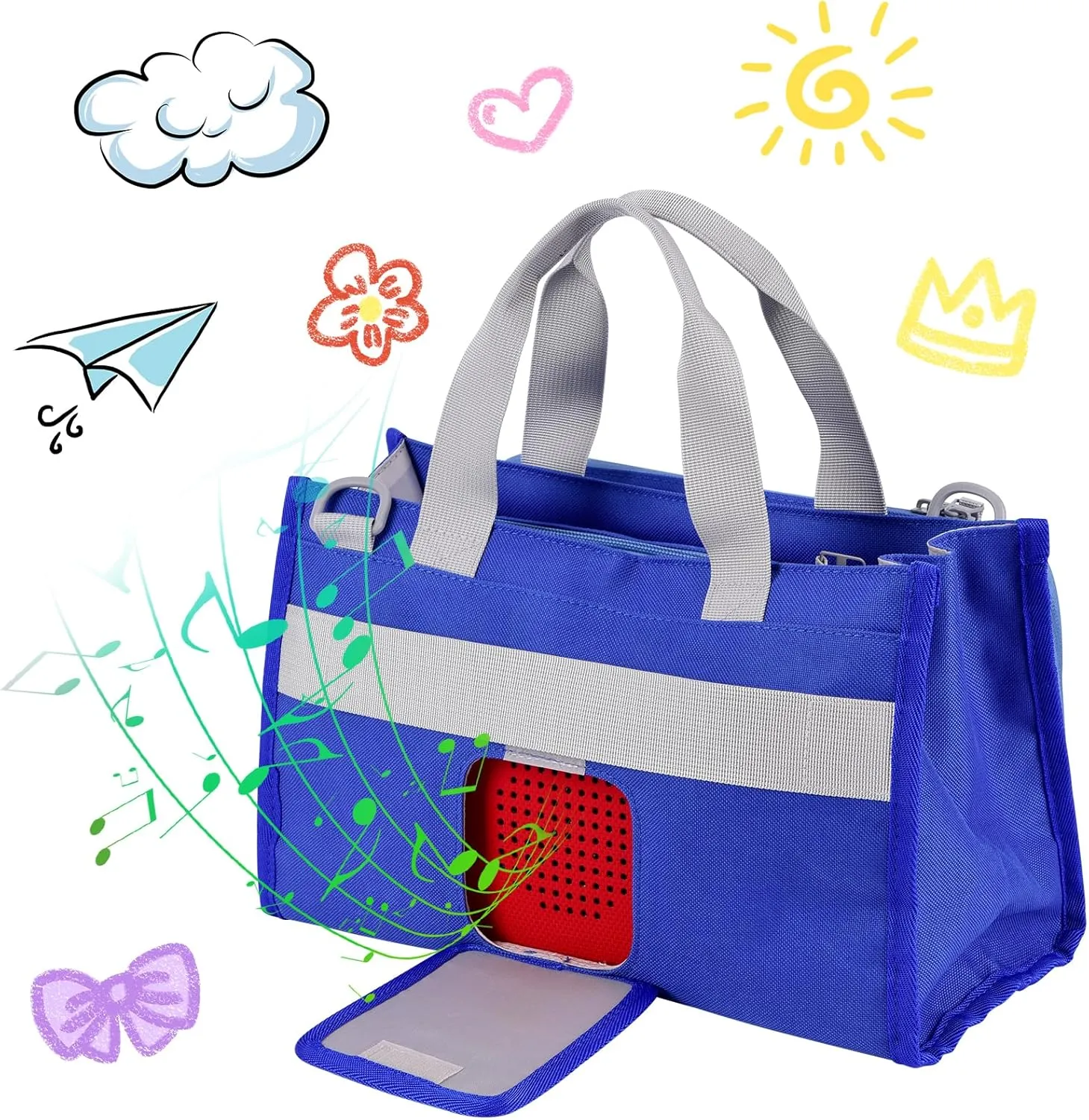 Carrying Bag for Toniebox Starter Set, Travel Portable Storage Case for Tonies Figures, Headphone & Charging Station (Blue)