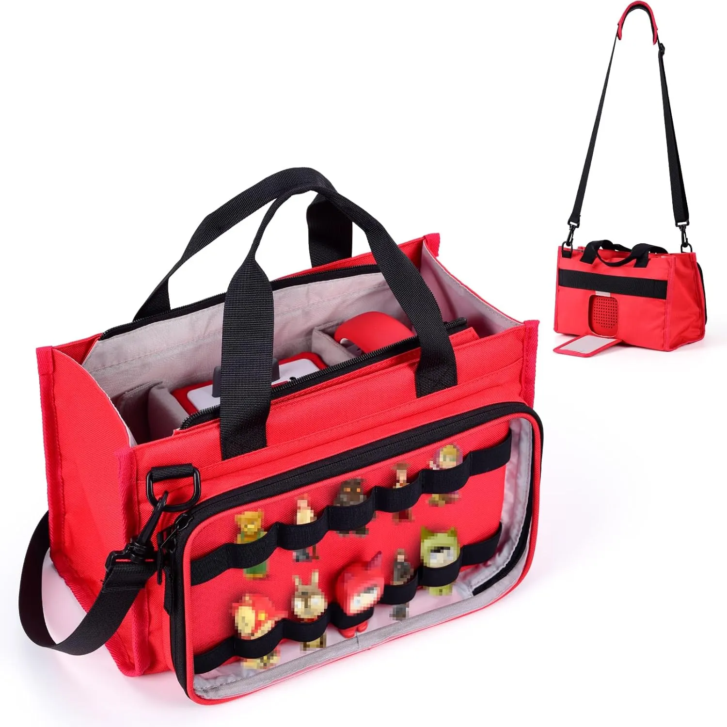Carrying Bag for Toniebox Starter Set, Travel Portable Storage Case for Tonies Figures, Headphone & Charging Station (Red)