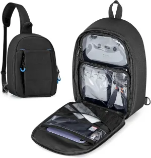 Carrying Case Compatible with DJI Mini 3 / Mini 4 Pro, Sling Travel Drone Carrying Case with Multi-Pockets for RC Controller, Charging Hub and More Accessories (Patent Design)