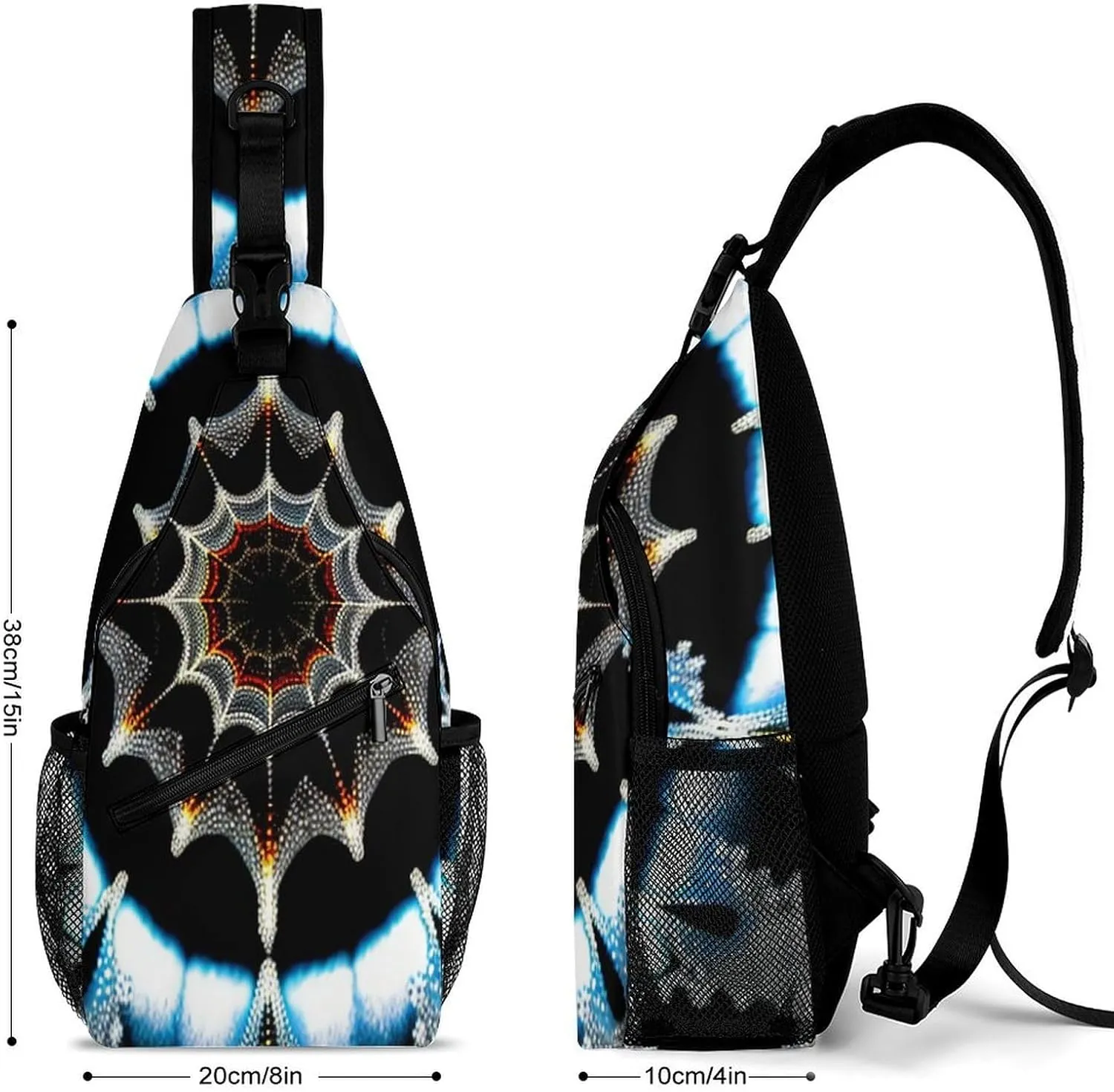 Casual Sling Backpack Particles-lines-print Chest Bags Crossbody Sling Bag Travel Hiking Daypack Shoulder Bag for Women Men, 38x20cm, Style-4
