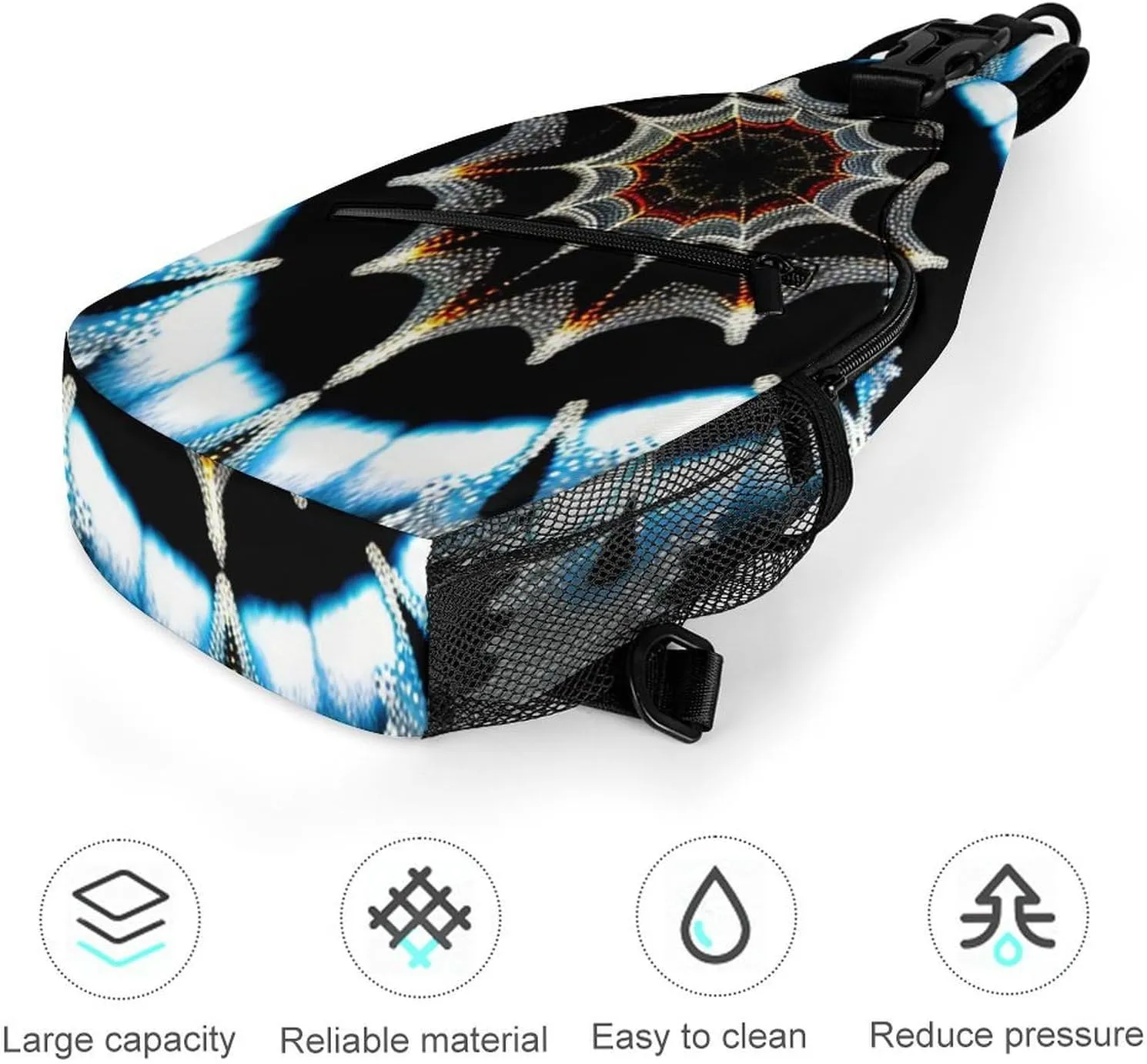 Casual Sling Backpack Particles-lines-print Chest Bags Crossbody Sling Bag Travel Hiking Daypack Shoulder Bag for Women Men, 38x20cm, Style-4