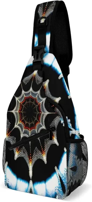 Casual Sling Backpack Particles-lines-print Chest Bags Crossbody Sling Bag Travel Hiking Daypack Shoulder Bag for Women Men, 38x20cm, Style-4