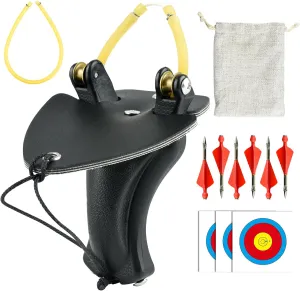 Catch&Hunt Slingshot,Professional Sling Shot for Adults,Hunting and Shooting Powerful Catapult,Pulley Tactical Slingshots with Dart,Target Paper,Storage Bag