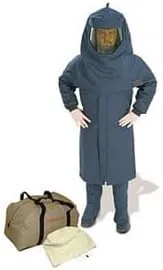 Cementex CL4CK-L0 Arc Flash Rated Task Wear Duffel Bag Kit with FR Treated Cotton Coveralls and Class 0 Gloves, Rating: 40 Calories, Color: Navy, Size: Large