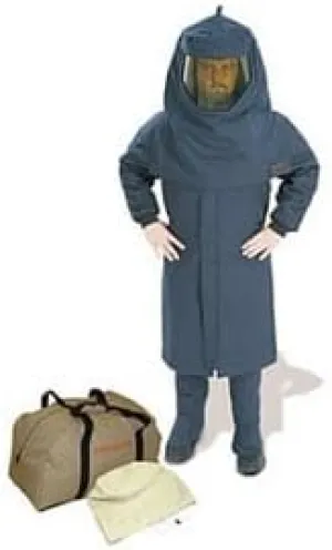 Cementex CL4CK-L0 Arc Flash Rated Task Wear Duffel Bag Kit with FR Treated Cotton Coveralls and Class 0 Gloves, Rating: 40 Calories, Color: Navy, Size: Large