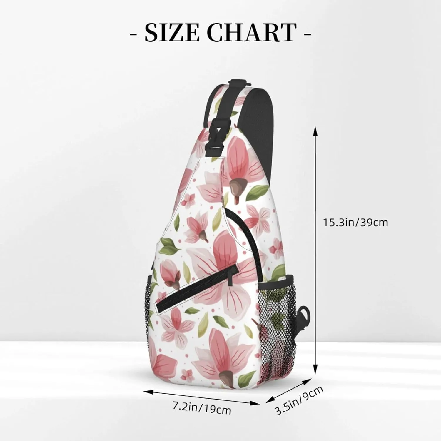 Cherry Blossom Sling Backpack Shoulder Chest Bag For Men Women Hiking Travel Crossbody Daypack