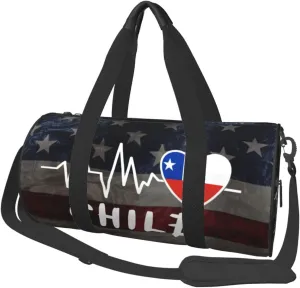 Chile Heartbeat Duffel Bag Gym Bag Travel Sports Tote Large Foldable Beach Swim Yoga5