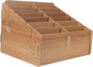 Ciieeo Game Cards Storage Box Portable Wooden Case with Multi Grid Organizer for Card Sorting and Lightweight Design for Board Games and Outdoor Use