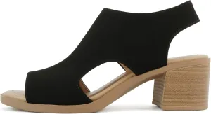 CITYCLASSIFIED “Elect” ~ Women’s Peep Toe Laser Cut Geometric Caged Slingback Ankle Strap Low Stacked Heel Ankle Bootie