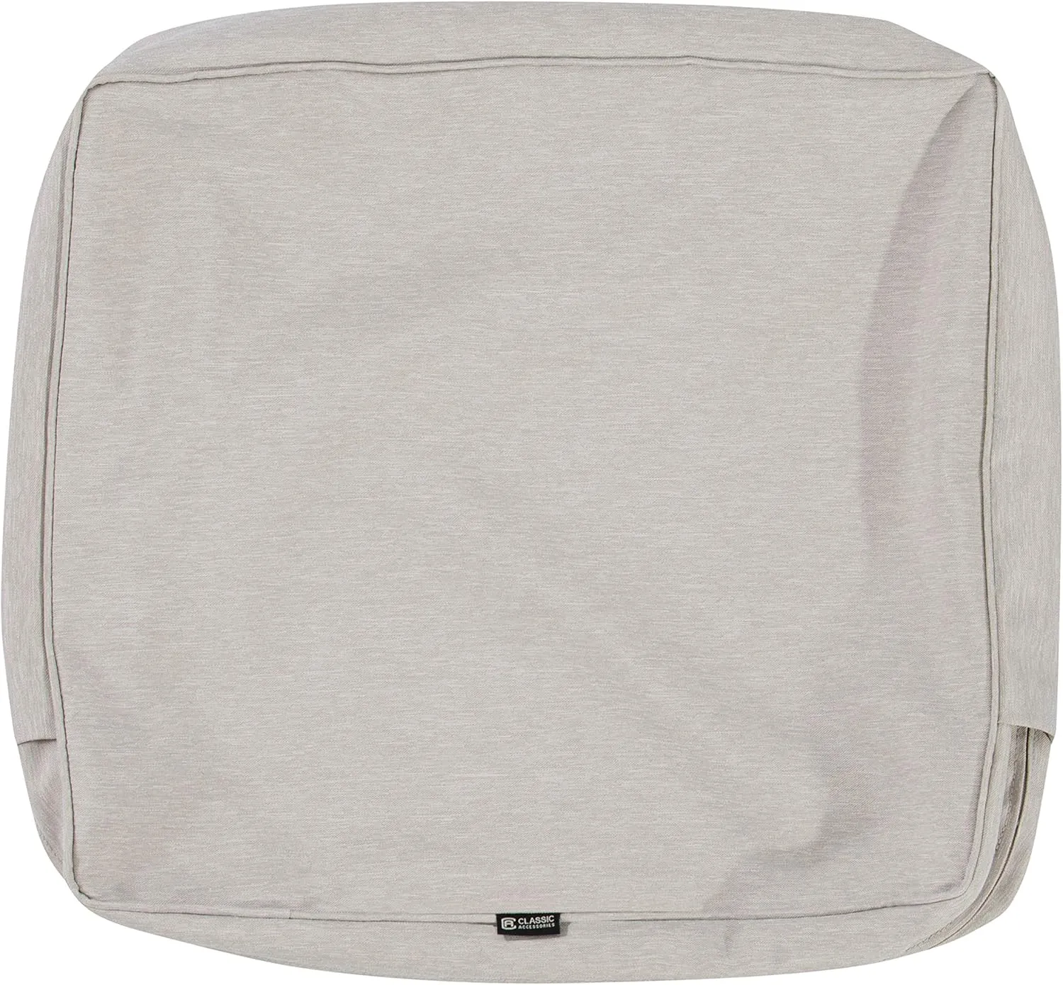 Classic Accessories Montlake FadeSafe Water-Resistant Patio Lounge Back Cushion Cover, 21 x 15 x 4 Inch, Heather Grey, Patio Furniture Cushion Covers