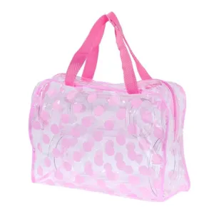 Clear cosmetic bag with handles