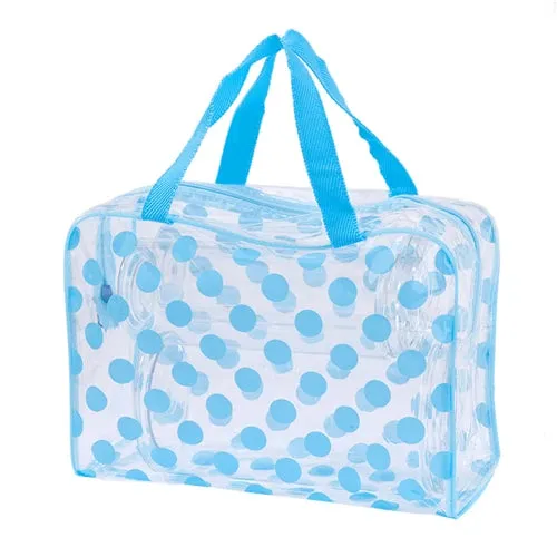Clear cosmetic bag with handles