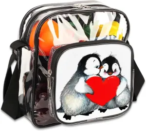 Clear Crossbody Bag Stadium Approved for Women and Men Transparent Messenger Shoulder Bag Clear Purse Bag
