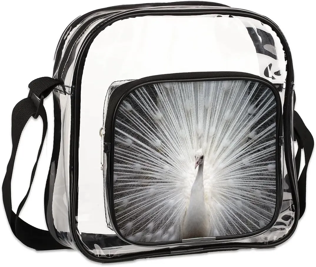Clear Crossbody Bag Stadium Approved for Women and Men Transparent Messenger Shoulder Bag Clear Purse Bag