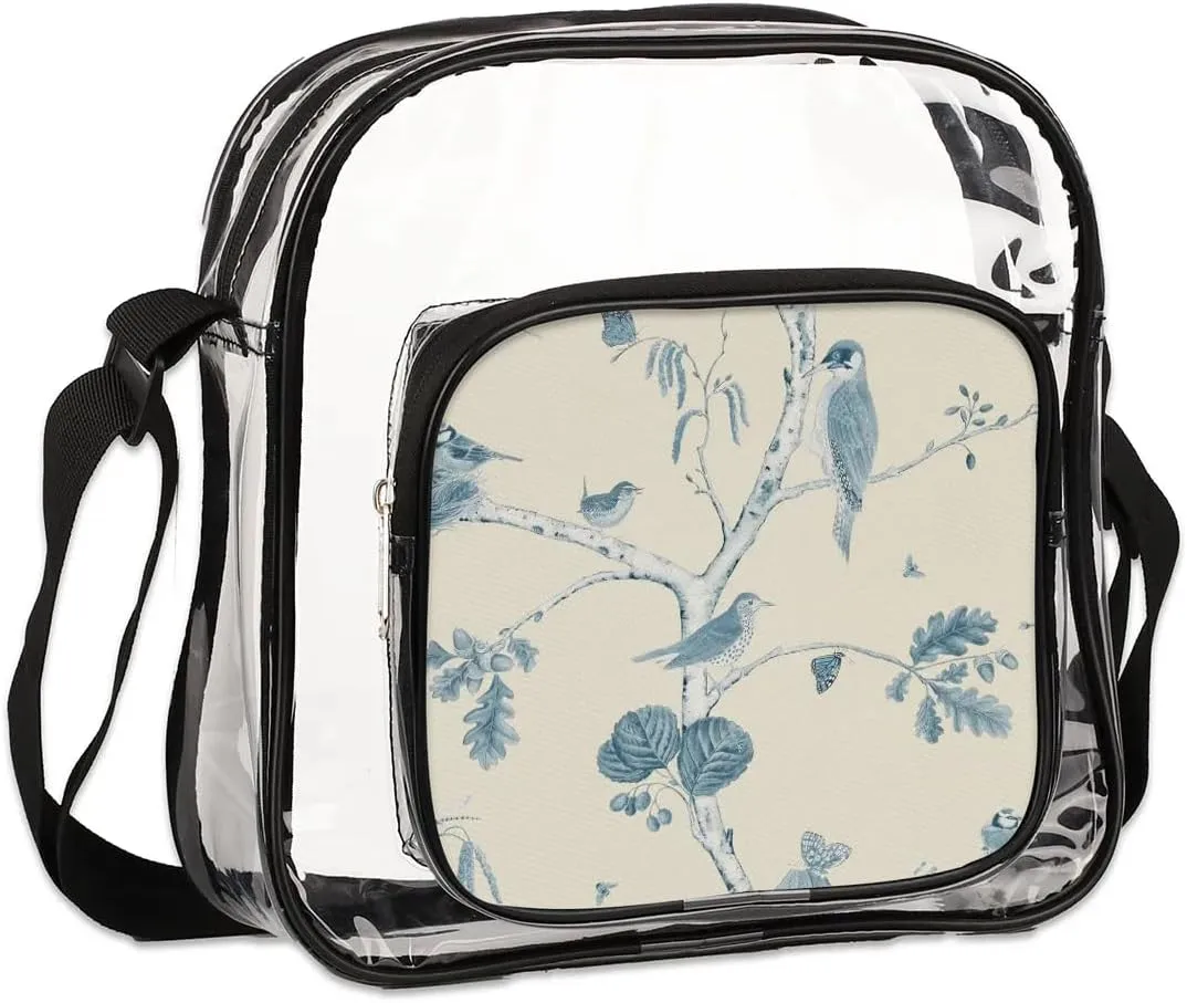 Clear Crossbody Bag Stadium Approved for Women and Men Transparent Messenger Shoulder Bag Clear Purse Bag