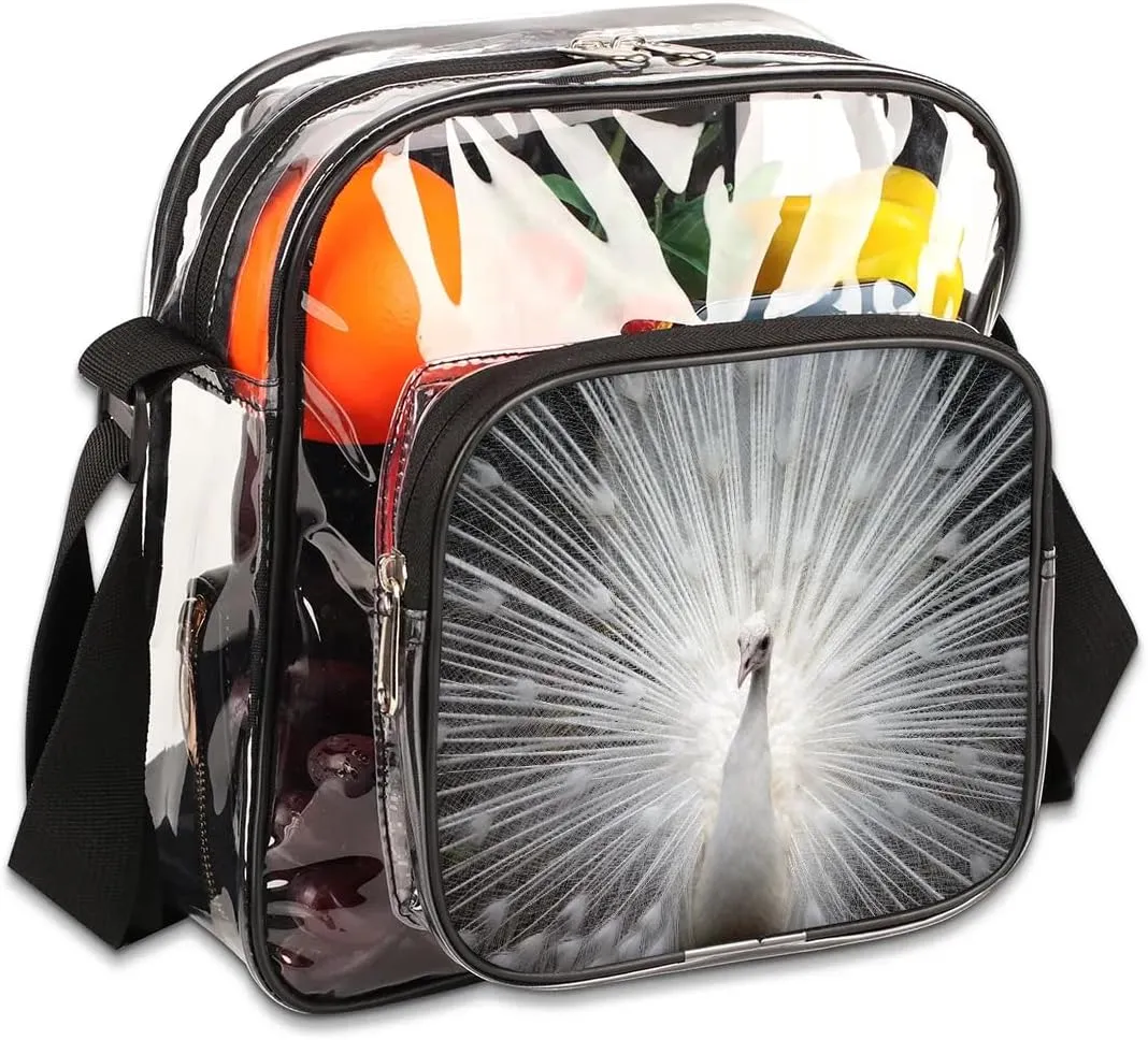 Clear Crossbody Bag Stadium Approved for Women and Men Transparent Messenger Shoulder Bag Clear Purse Bag