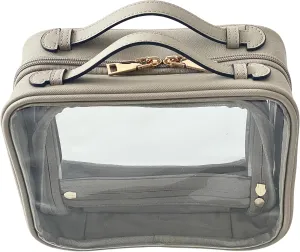 Clear Makeup Bag Toiletry Bag for Women Cosmetic Case Large Capacity Travel Make Up Bag Organizer Transparent Storage Compartment TSA Approved