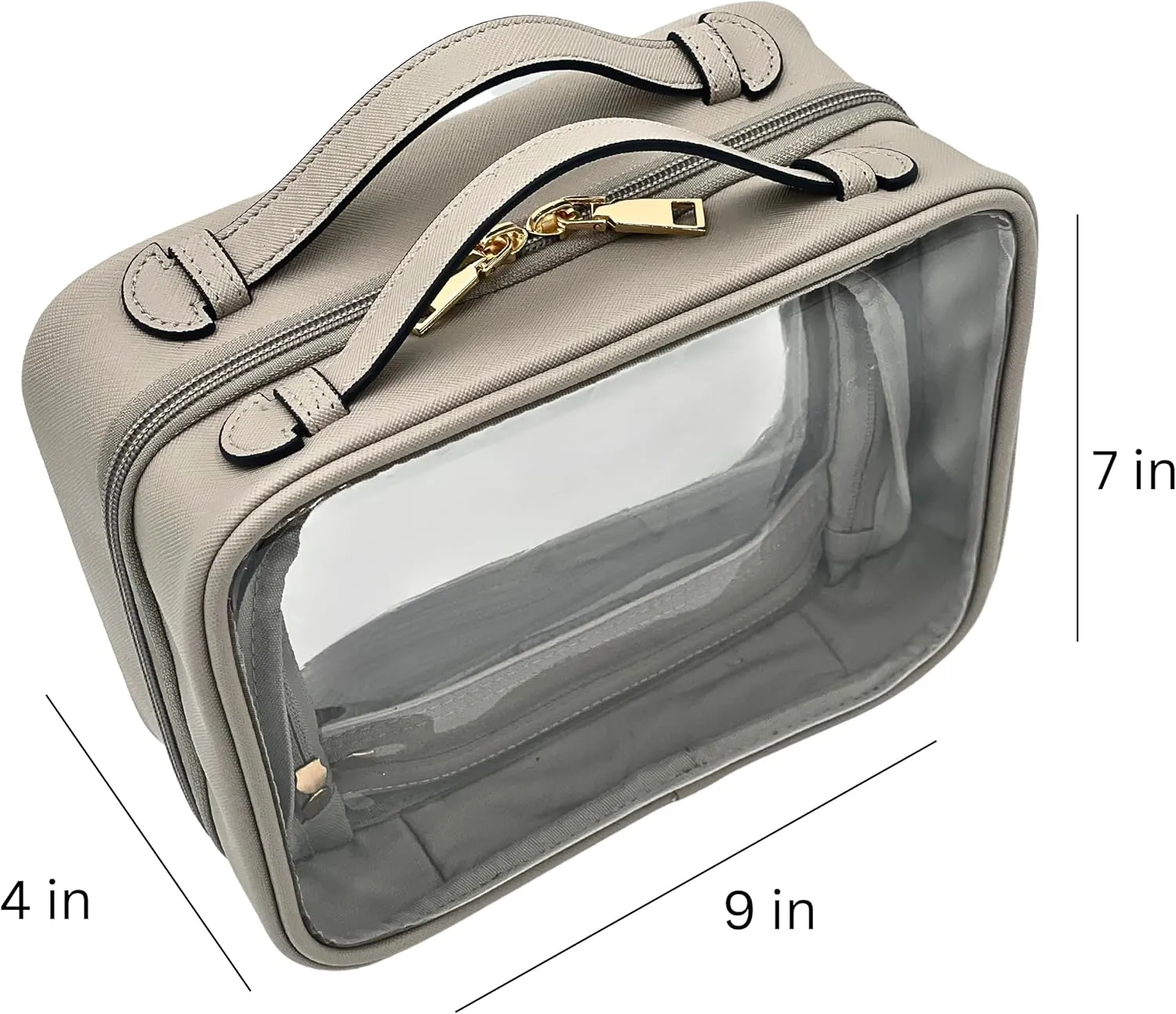 Clear Makeup Bag Toiletry Bag for Women Cosmetic Case Large Capacity Travel Make Up Bag Organizer Transparent Storage Compartment TSA Approved