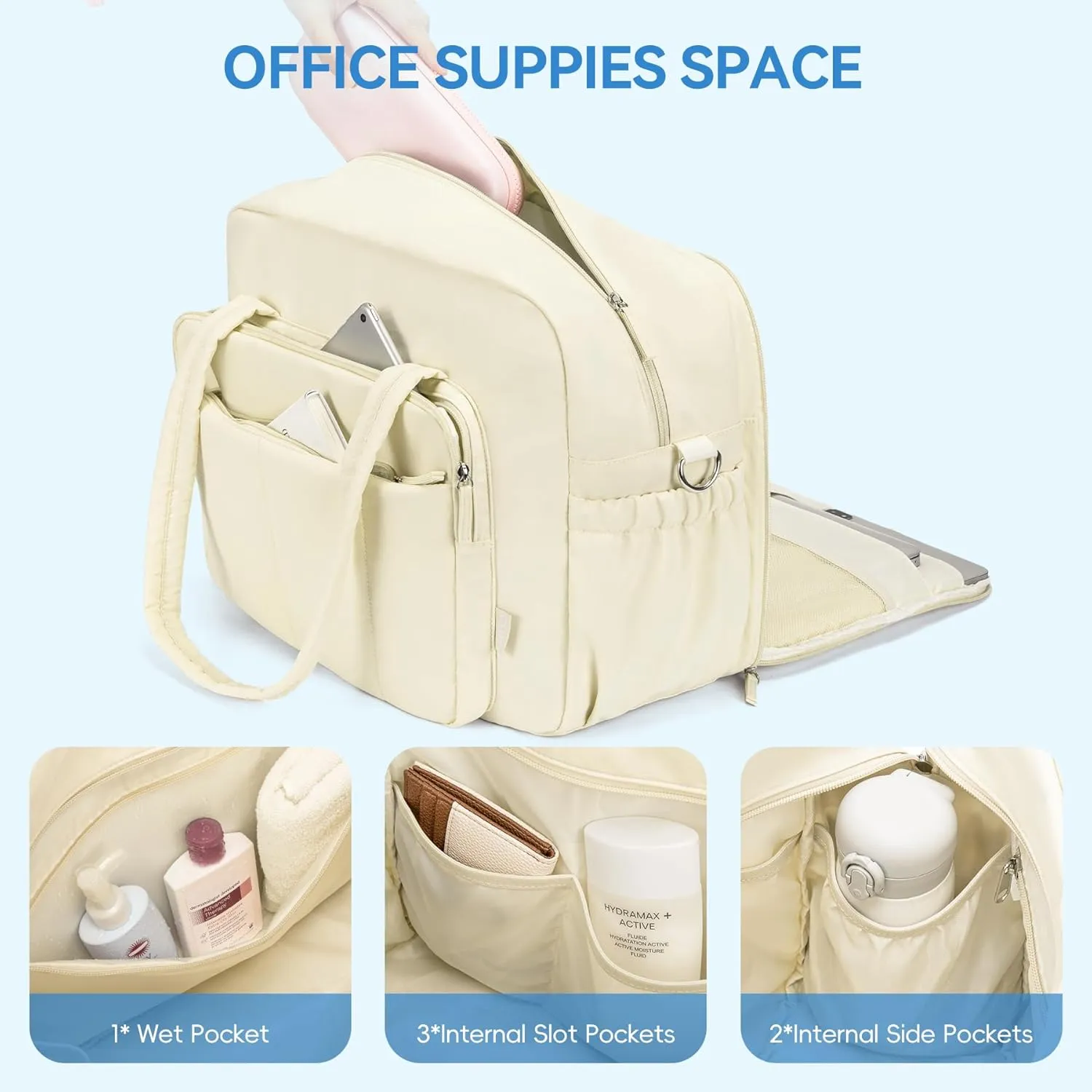 CLUCI Duffle Bag for Travel,Carry on Bag Travel Bags for Women Puffer Tote Bag Small Duffel Bag Overnight Weekender Bags Gym Bag,Carry On Luggage Bags with Laptop Compartment