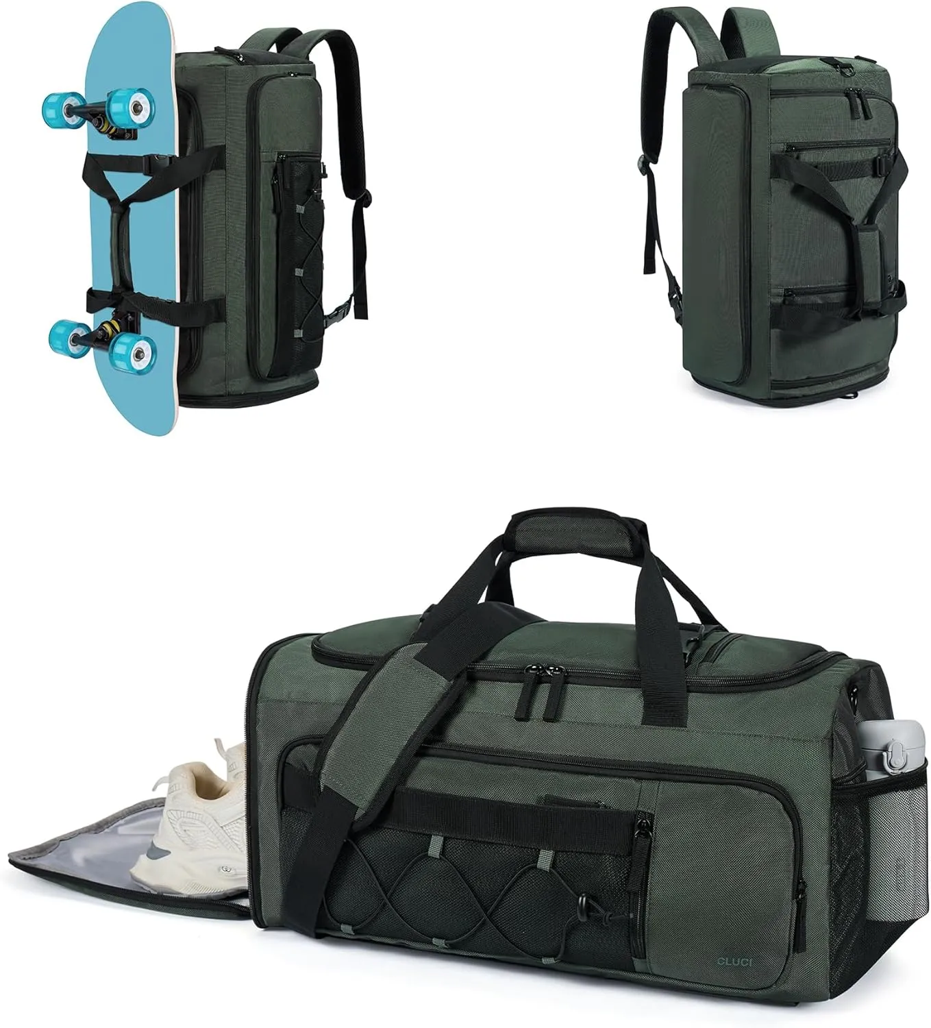 CLUCI Gym Bag for Men & Women, Sports Duffel Bag Travel Gym Weekender Overnight Bag with Shoe Compartment