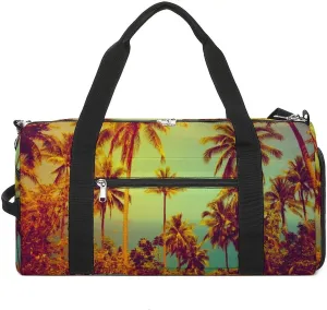 Coconut Palms Sports Tote Gym Bag for Women Men, Overnight Bag with Shoe Compartment Water Resistant